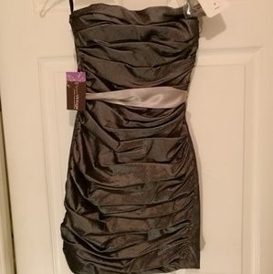 Gray strapless dress NWT
